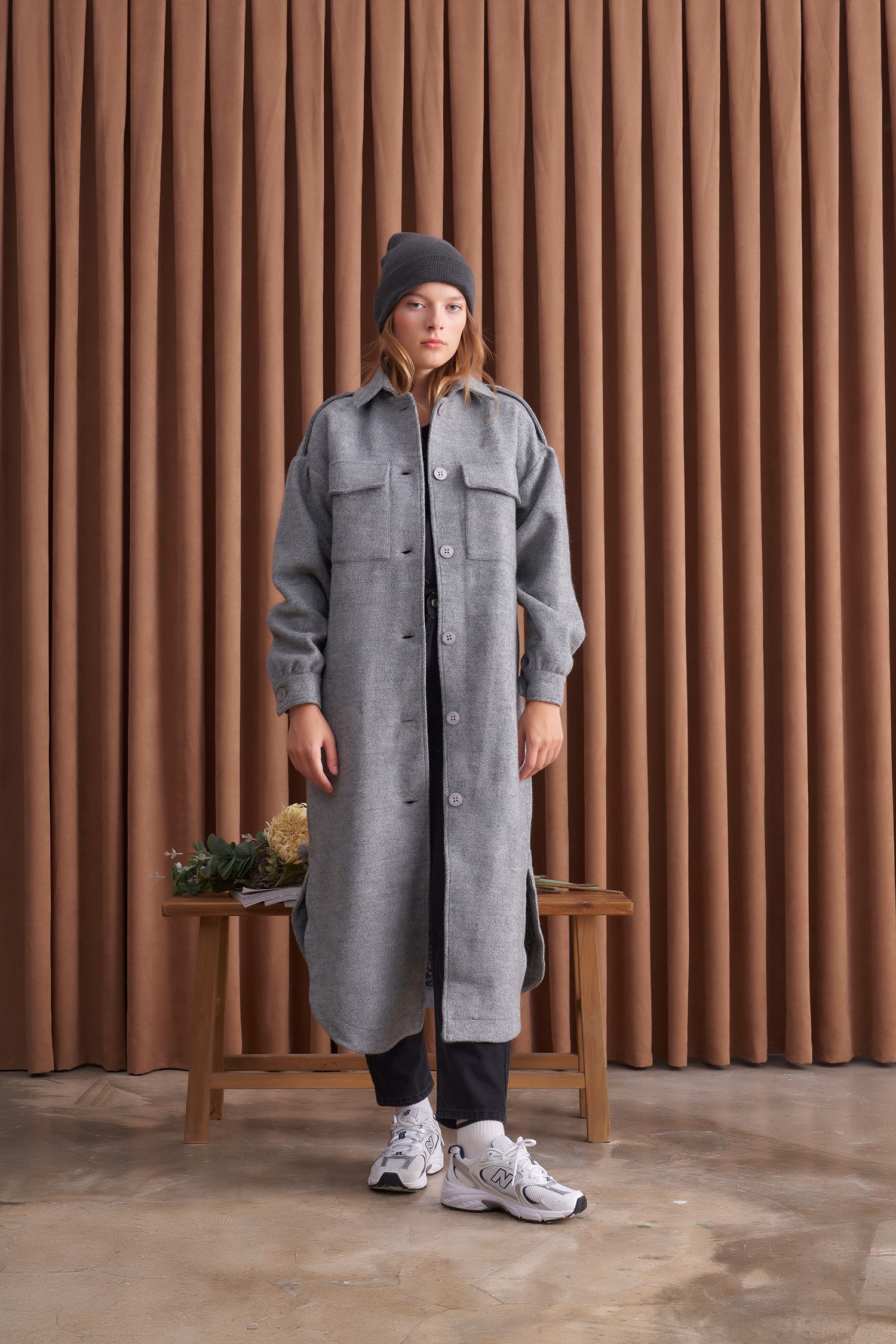 Qanu Angel Keçe Kap Gri