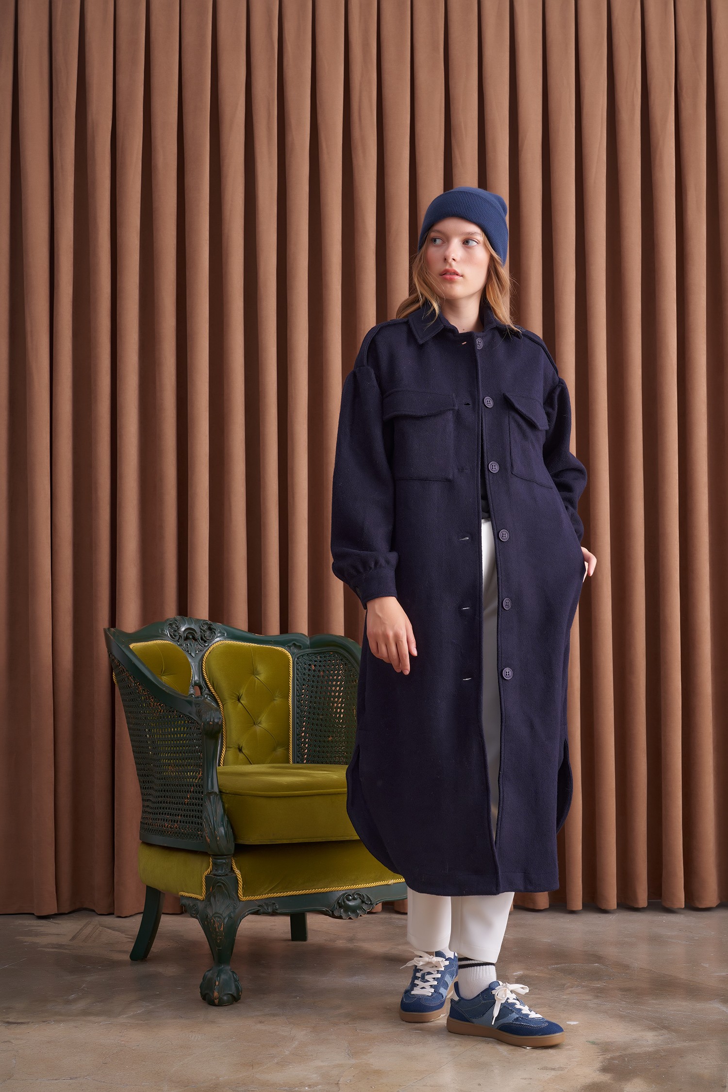 Qanu Angel Keçe Kap Lacivert