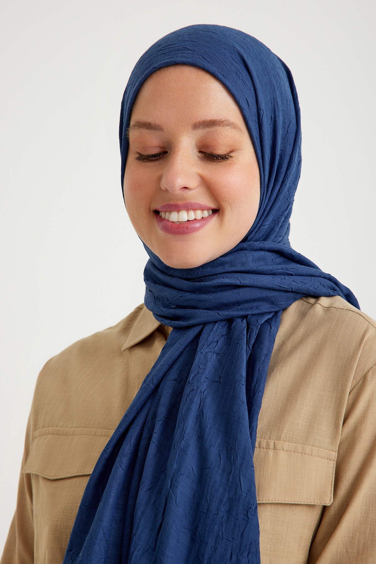 Qanu Bambu Kraş Lacivert - Tesettür Giyim