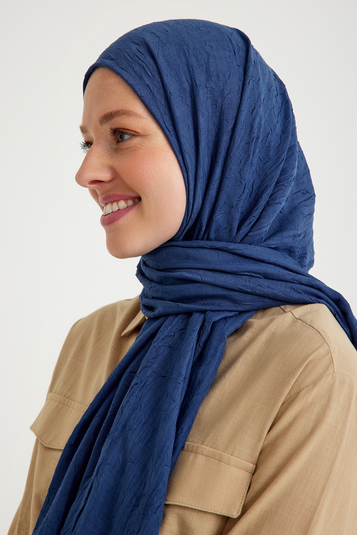 Qanu Bambu Kraş Lacivert - Tesettür Giyim