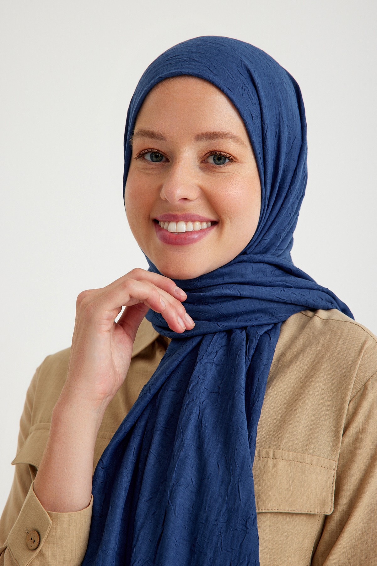 Qanu Bambu Kraş Lacivert - Tesettür Giyim