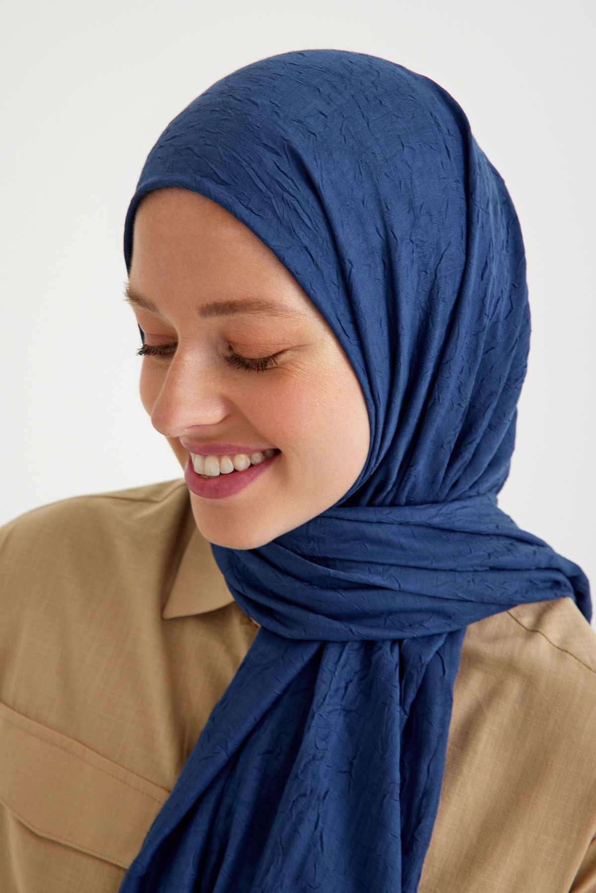 Qanu Bambu Kraş Lacivert - Tesettür Giyim