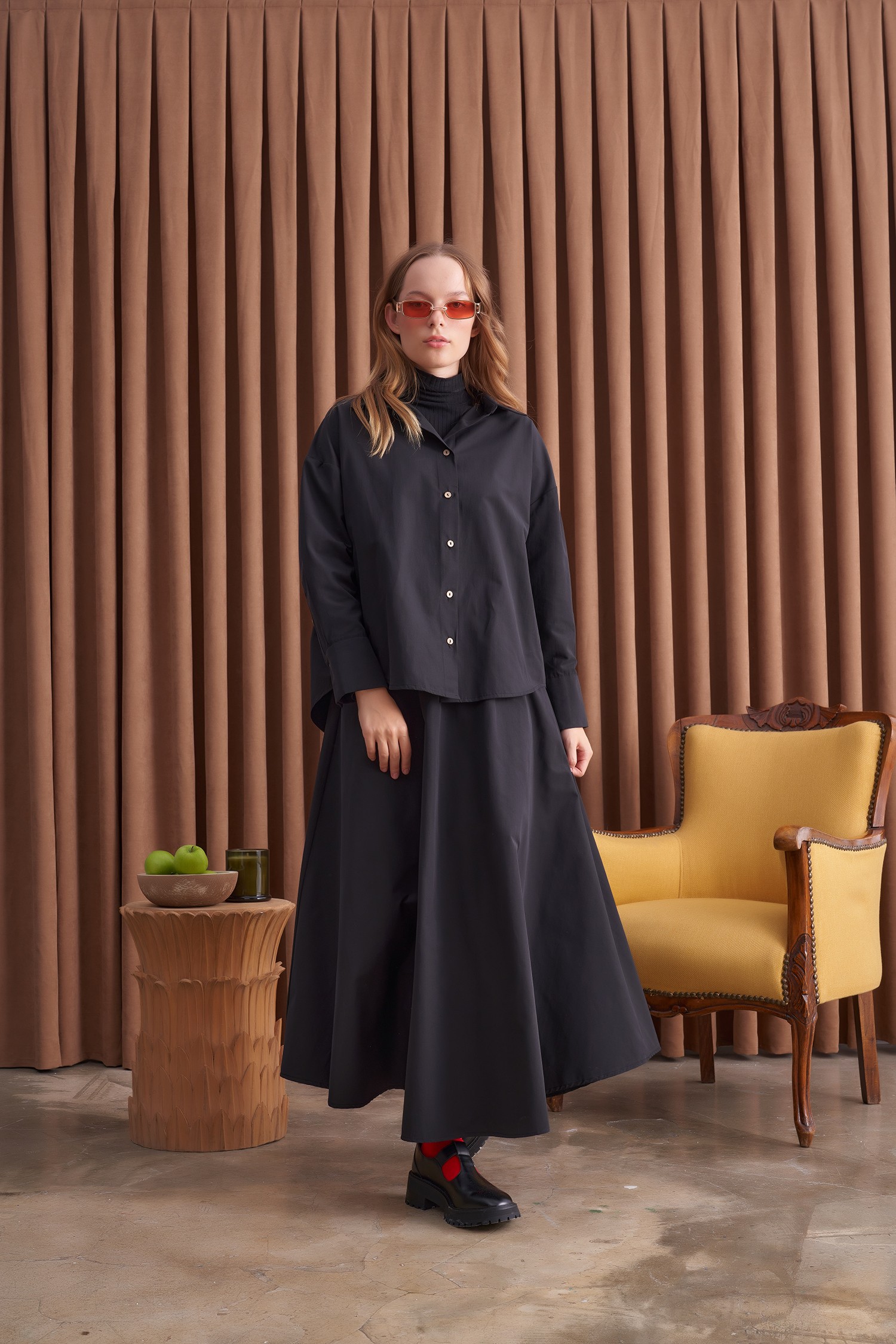 Qanu Leydi Gömlek Siyah