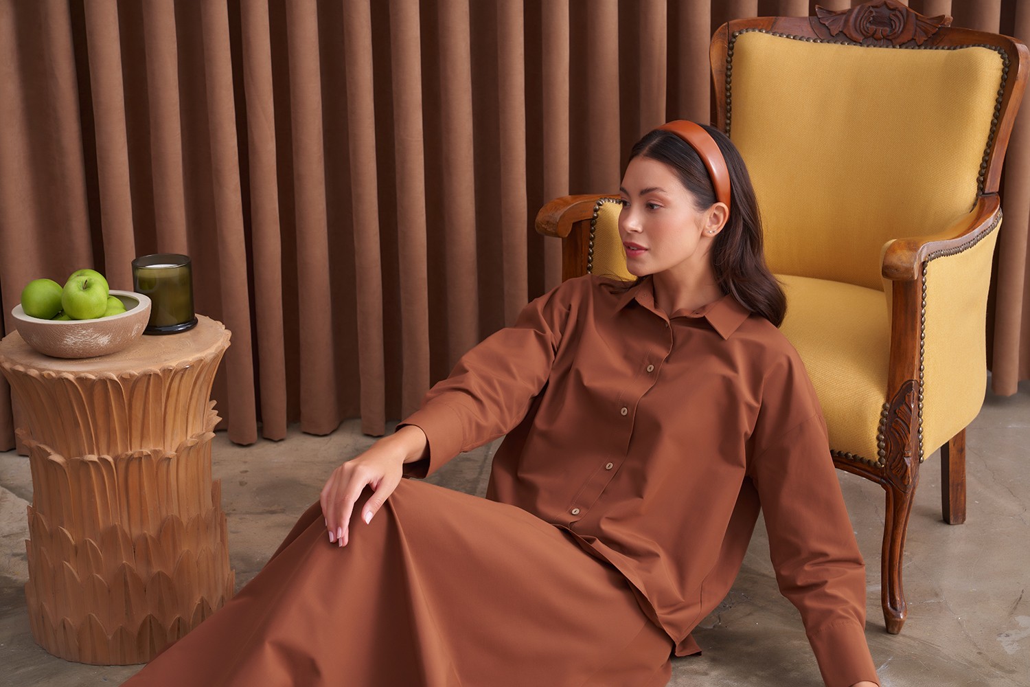 Qanu Leydi Gömlek Taba 