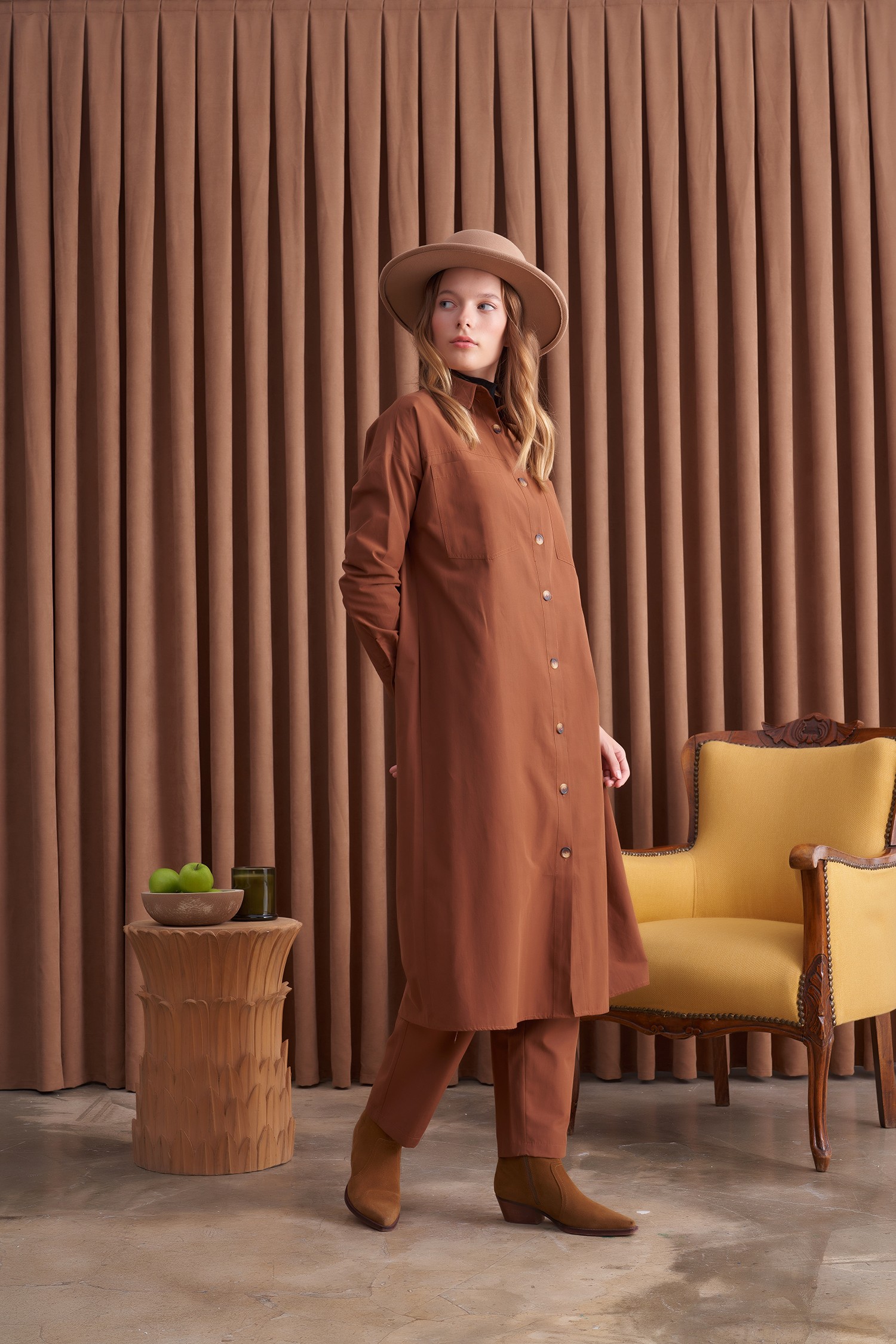 Qanu Leydi Pantolon Taba 