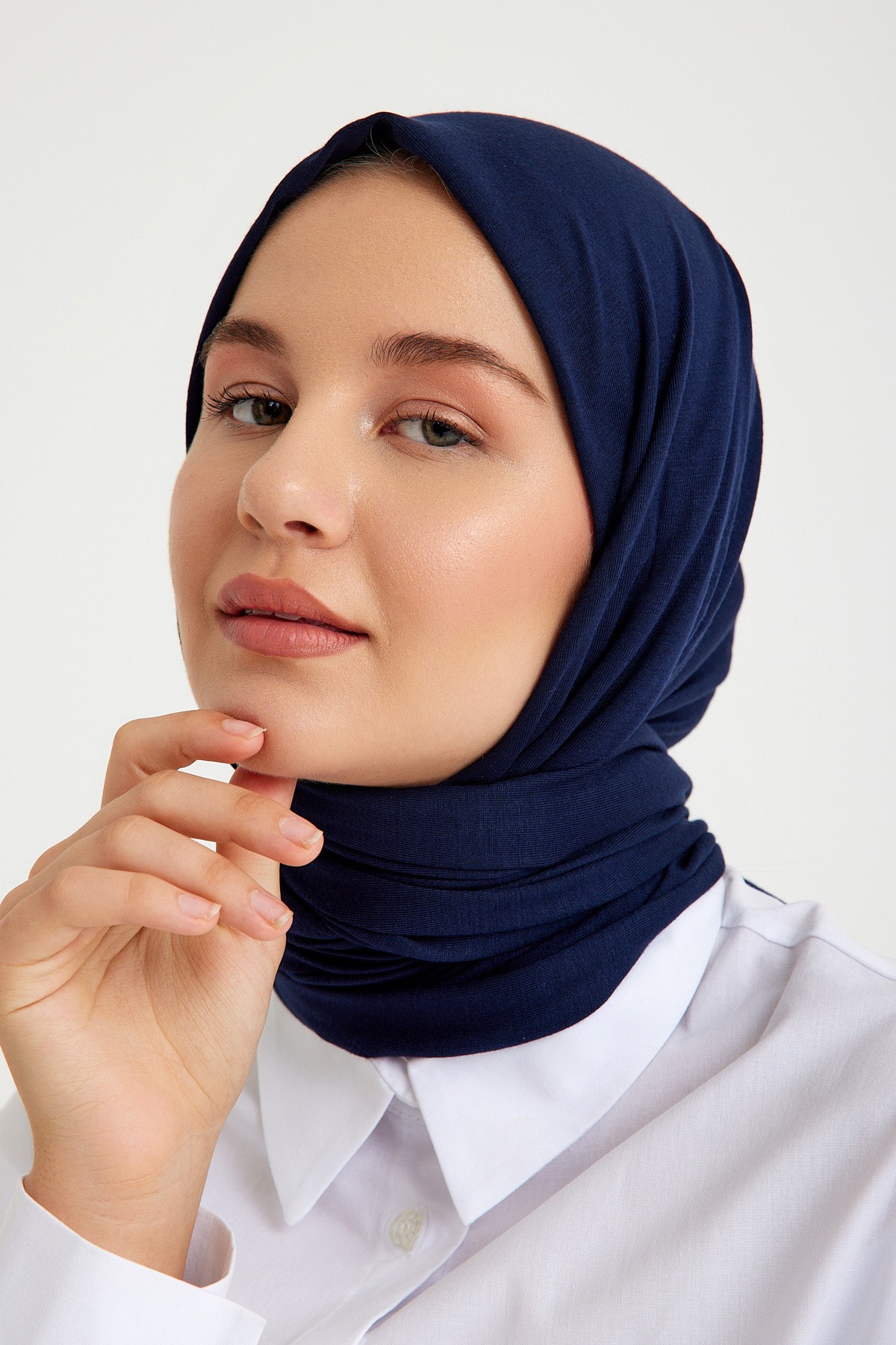 Qanu Penye Şal Lacivert - Tesettür Giyim