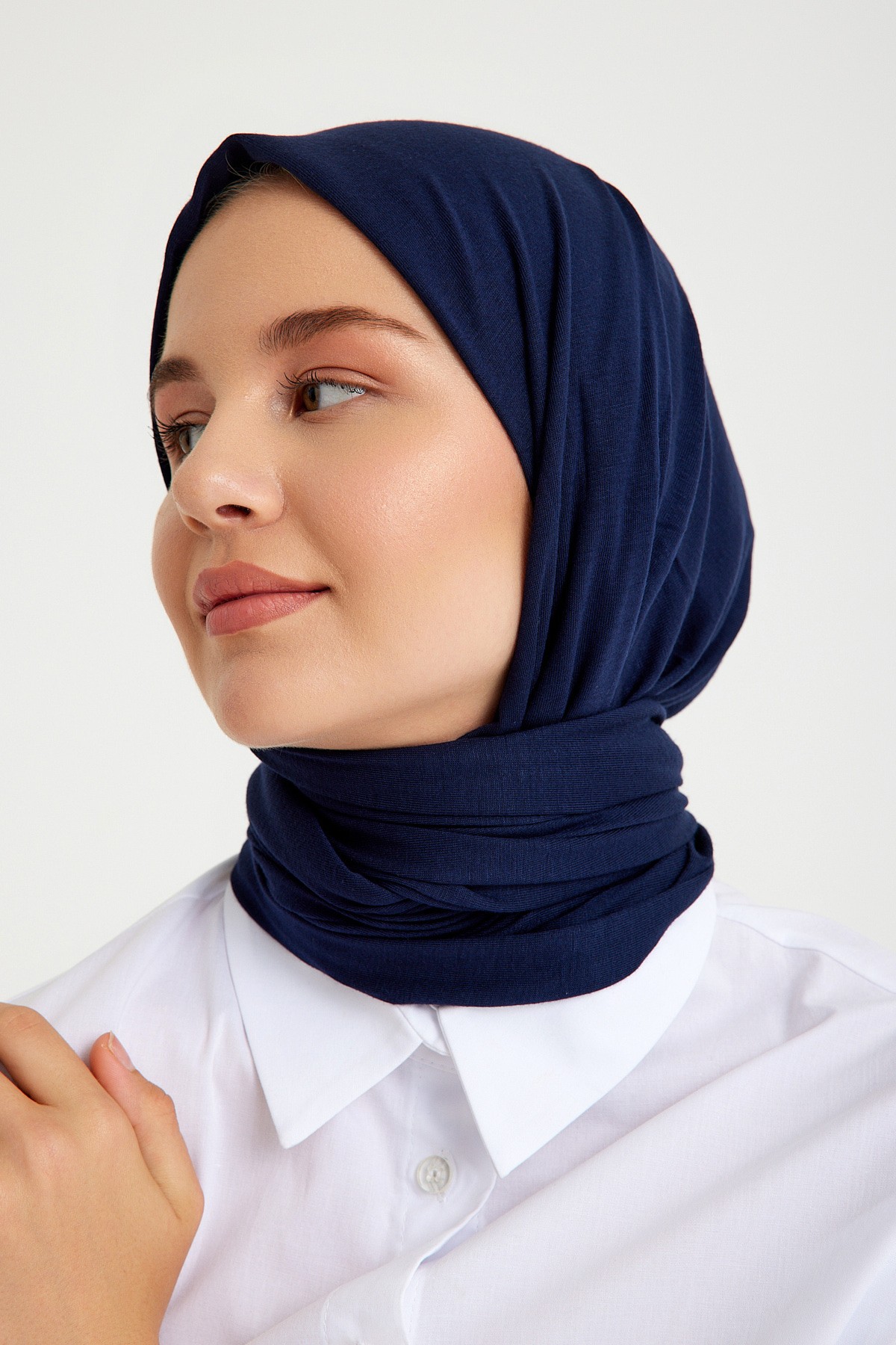 Qanu Penye Şal Lacivert - Tesettür Giyim