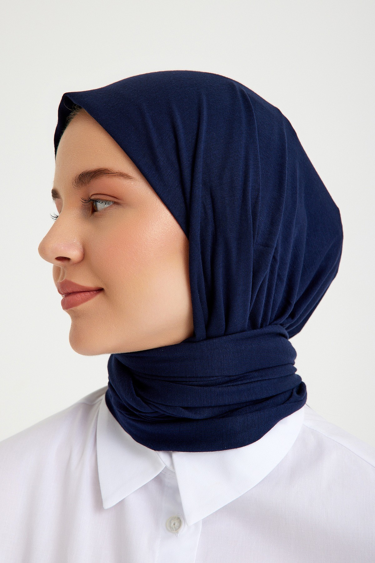 Qanu Penye Şal Lacivert - Tesettür Giyim