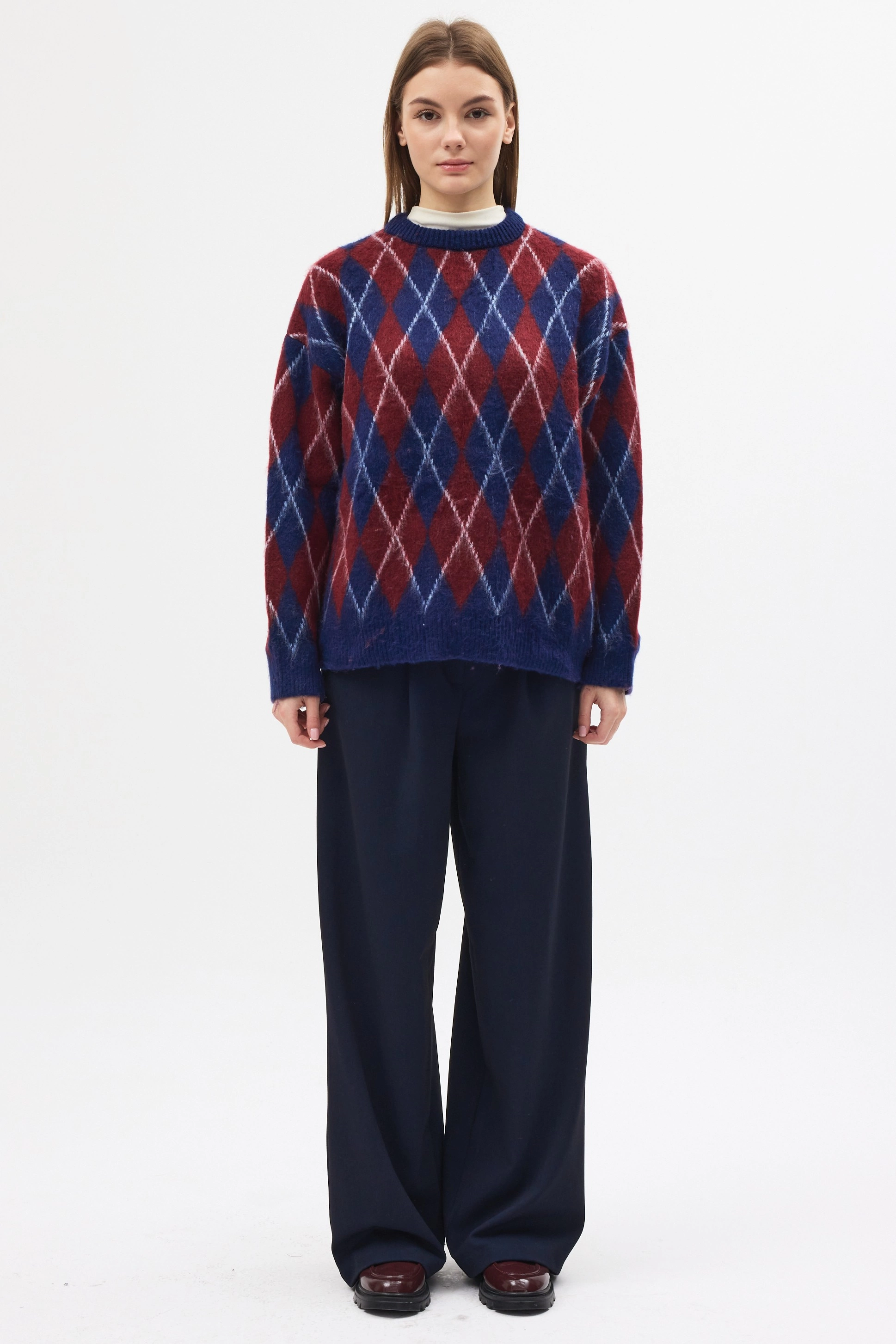 Qanu Baklava Desen Kazak Bordo