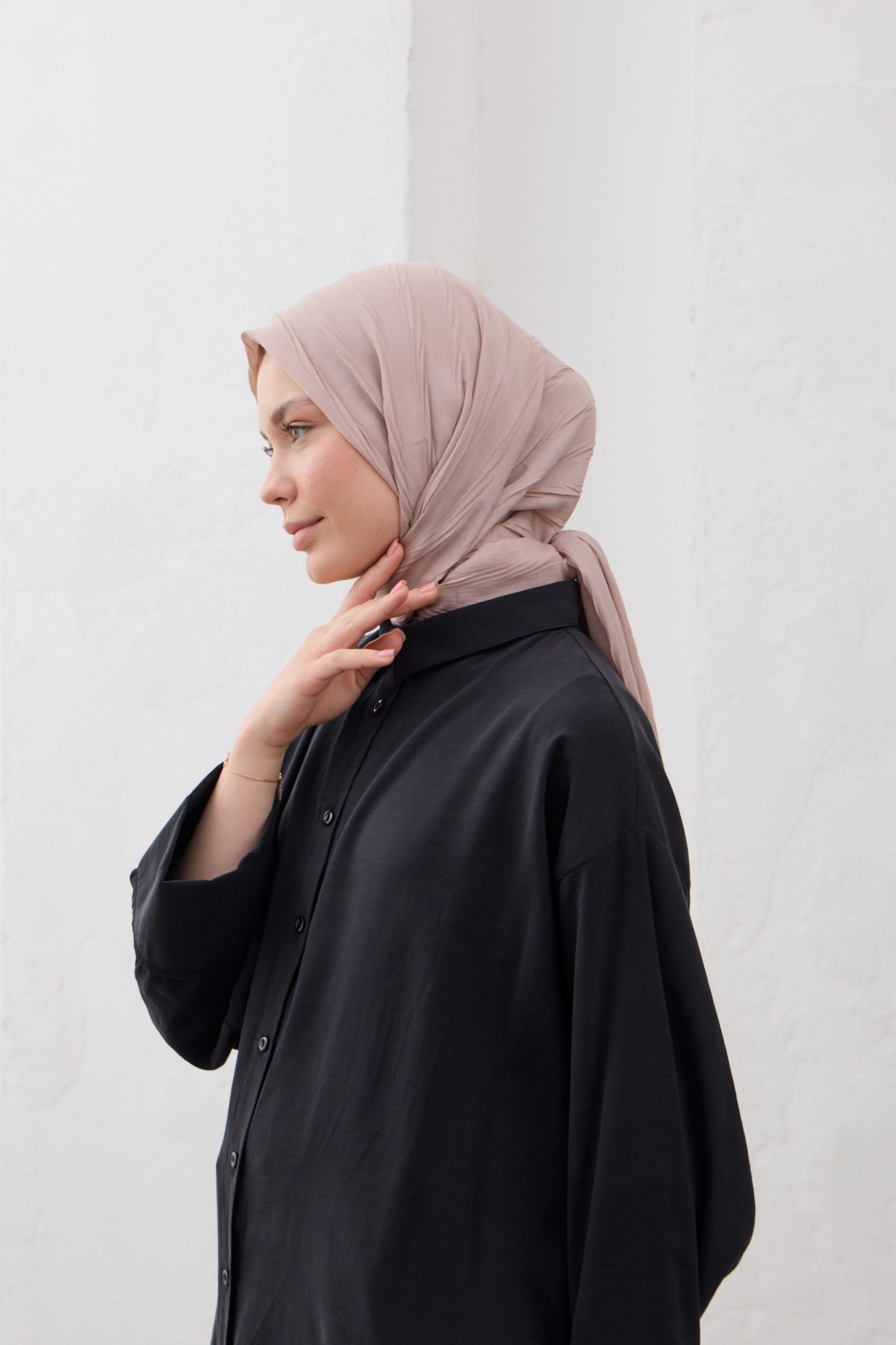 Qanu Bambu Pilise Şal Krem