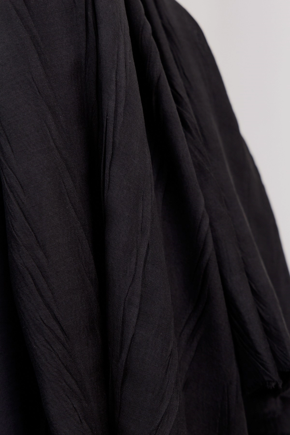 Qanu Bambu Pilise Şal Siyah  - Tesettür Giyim