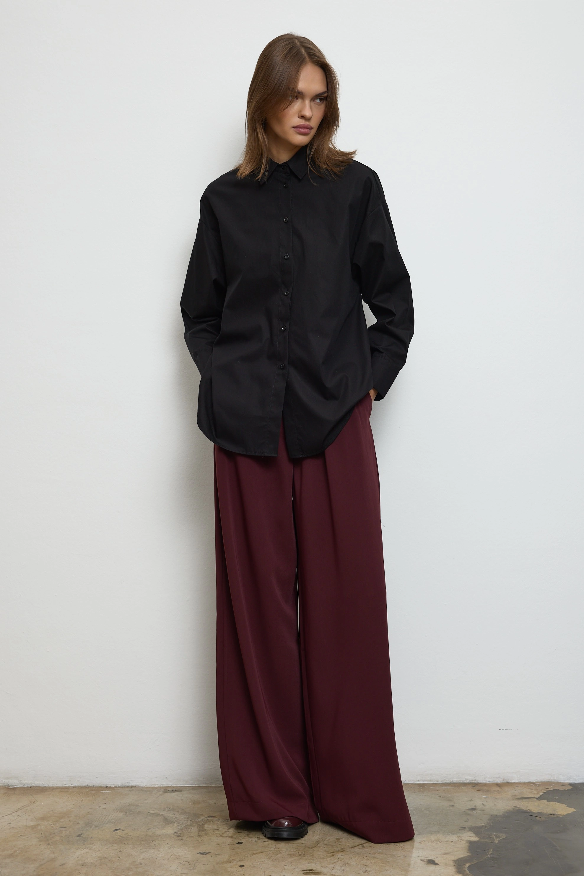 Qanu Basıc Pamuk Gömlek Siyah