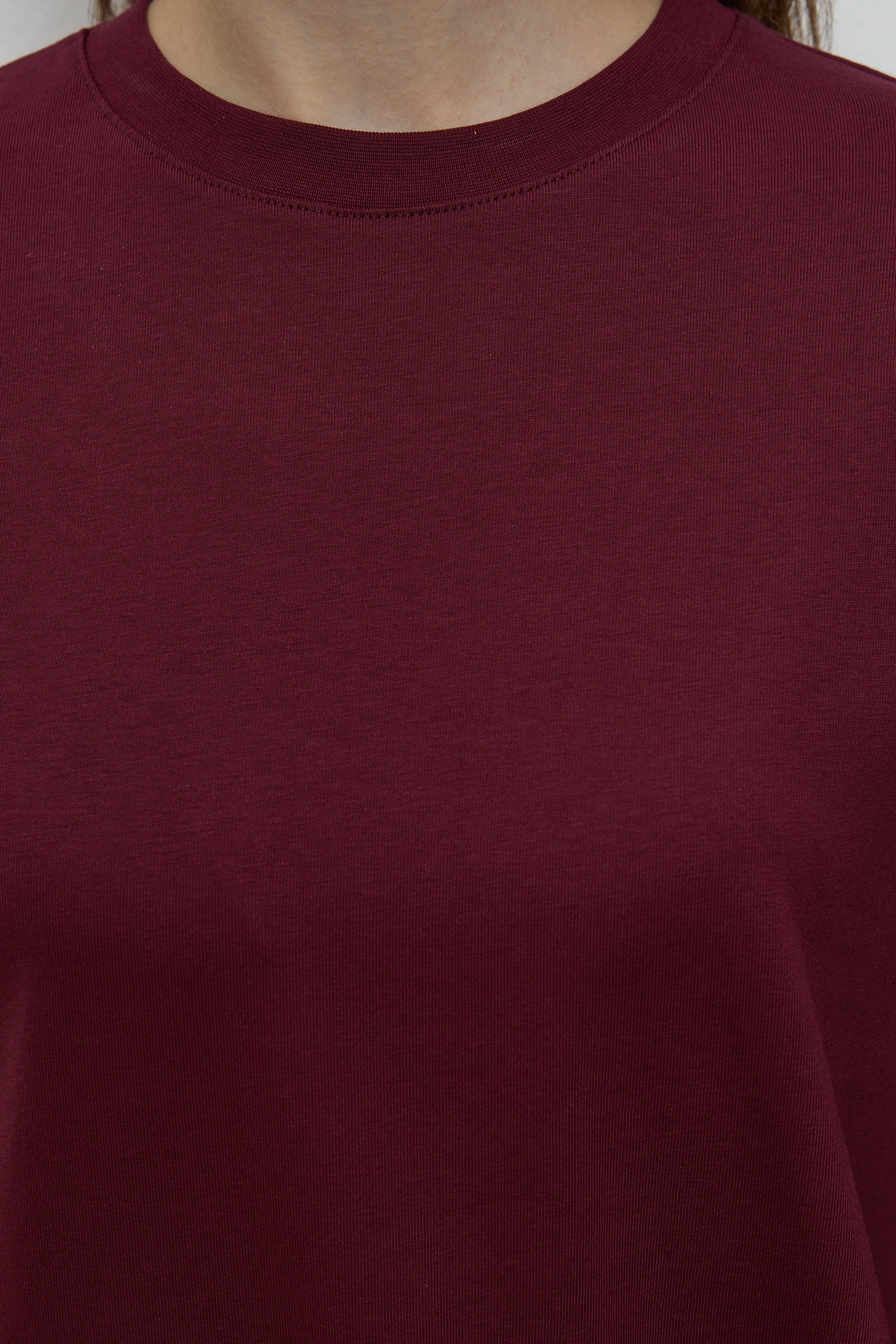 Qanu Basıc Sweatshirt Bordo  - Tesettür Giyim