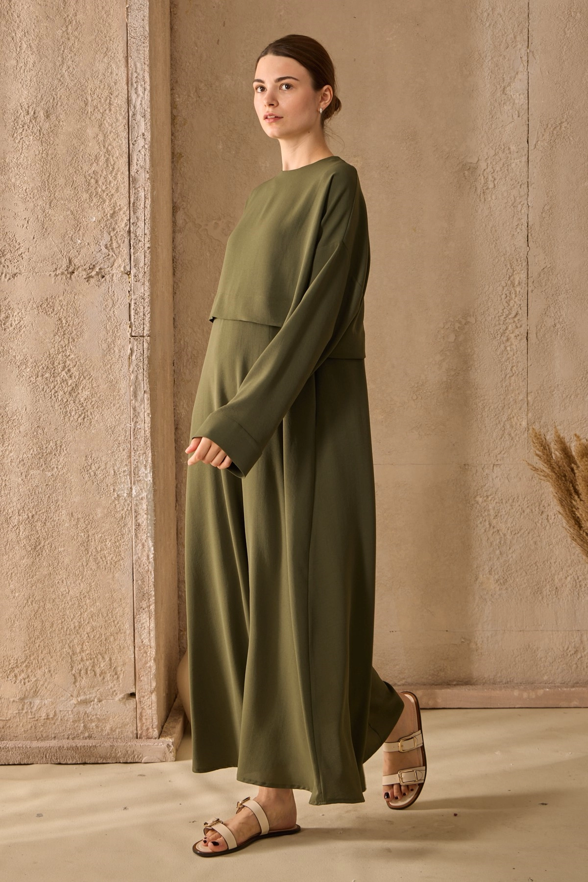 Qanu Bloom Elbise Haki