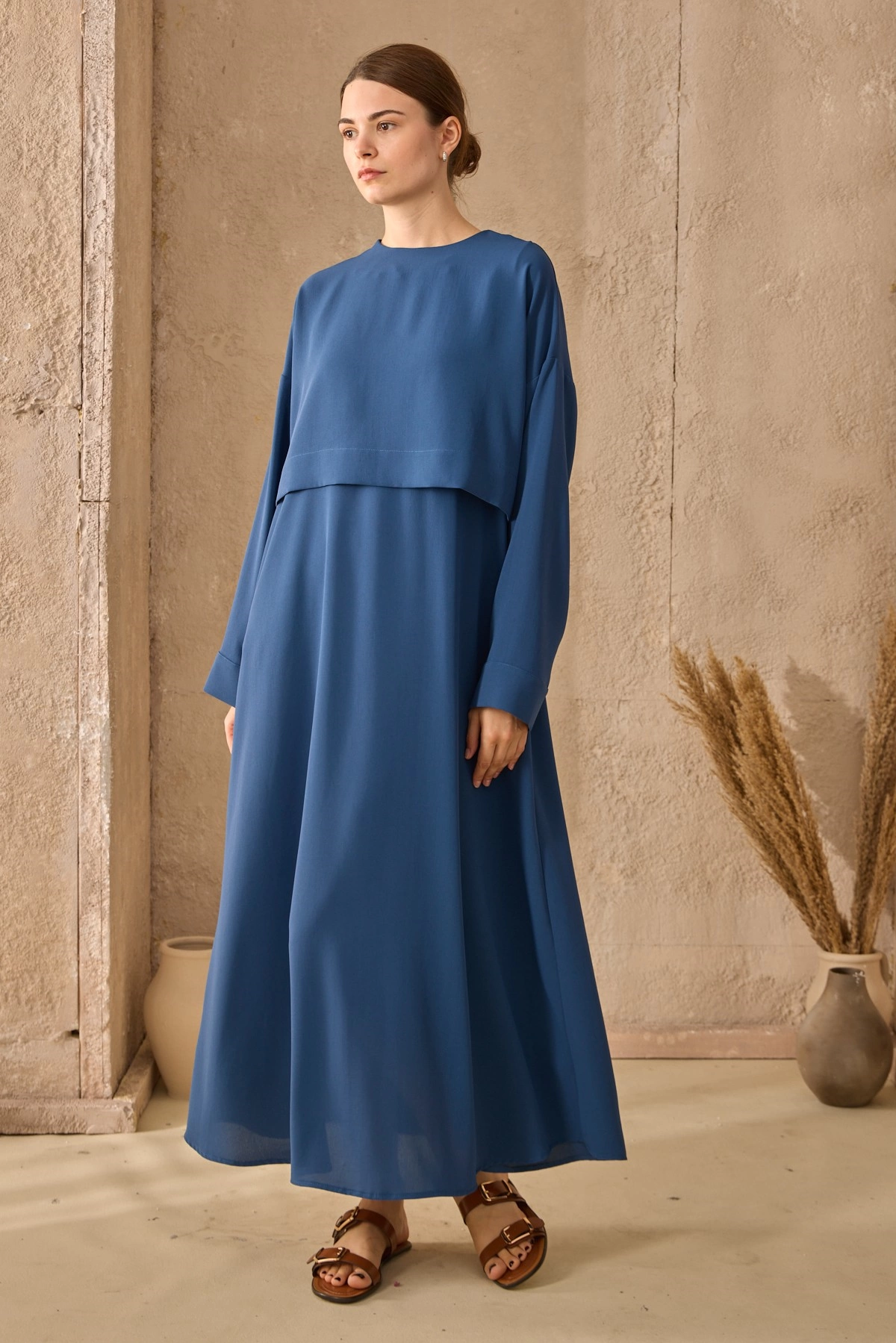 Qanu Bloom Elbise İndigo