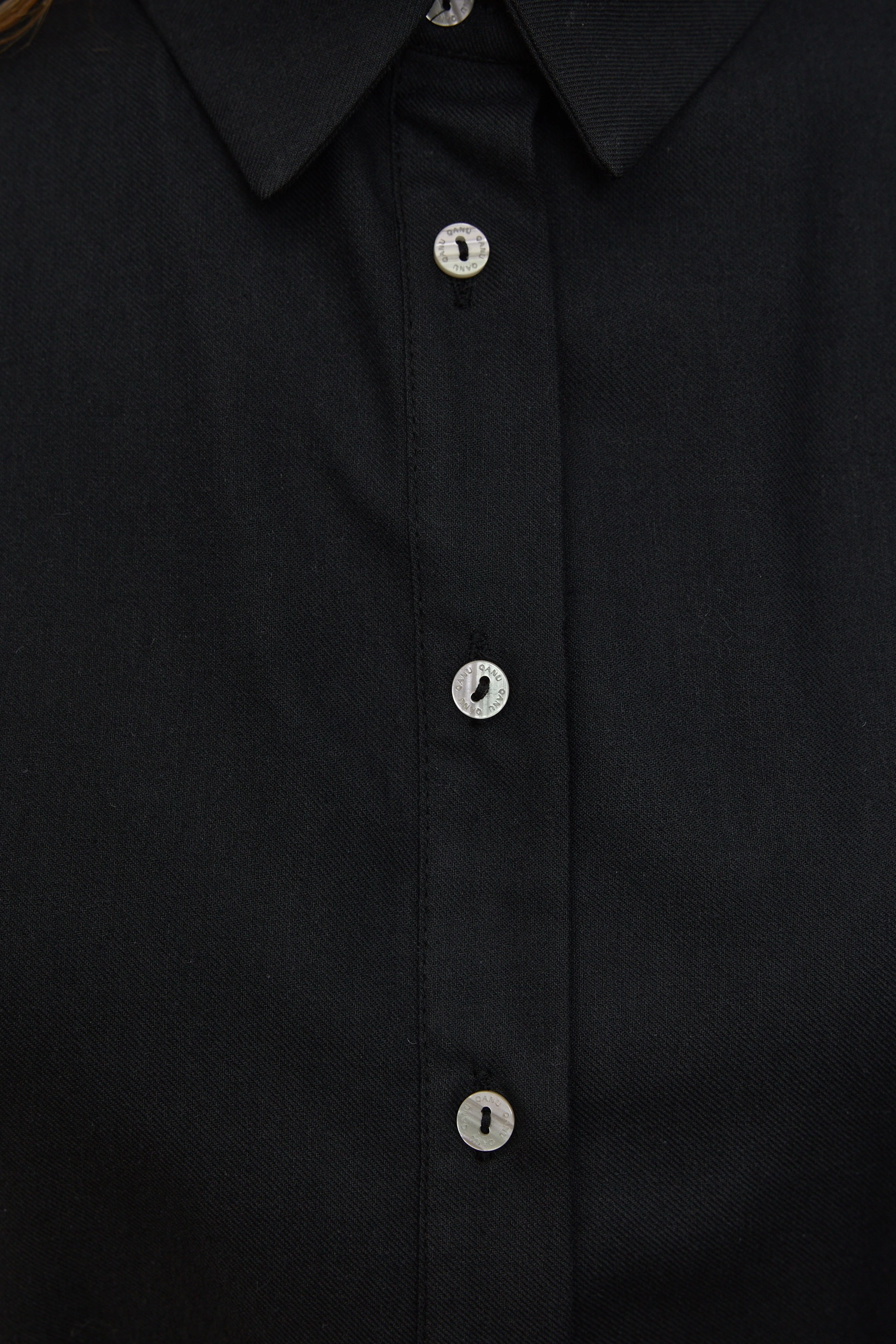 Qanu Büzgülü Etek Siyah  - Tesettür Giyim