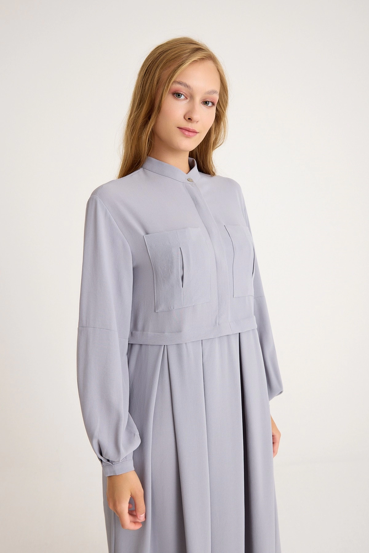 Qanu Cepli Elbise Gri 