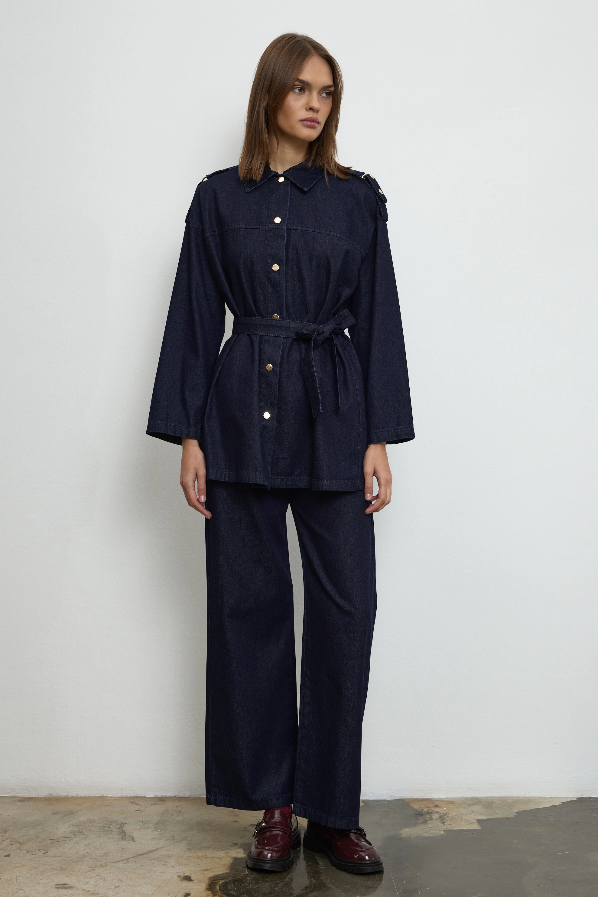 Qanu Denim Takım Koyu Mavi