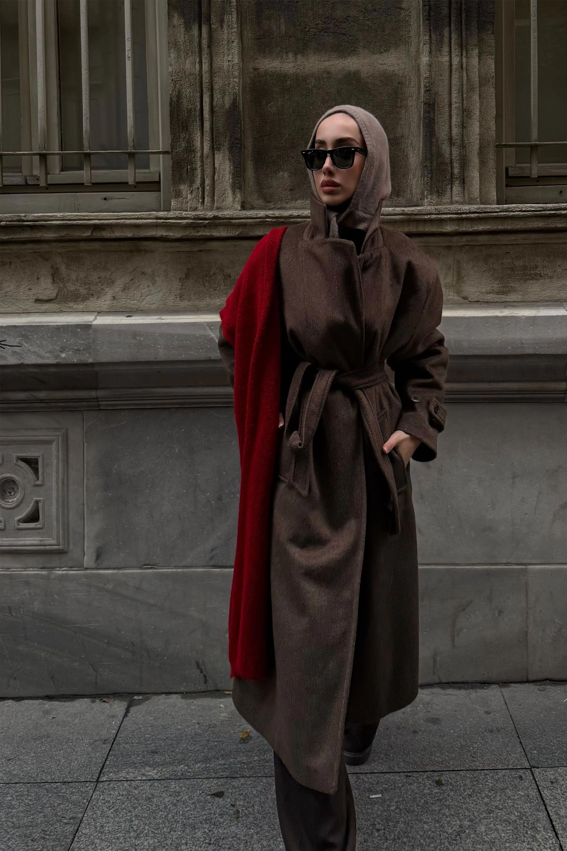 Qanu Elite Kaban Kahverengi - Tesettür Giyim