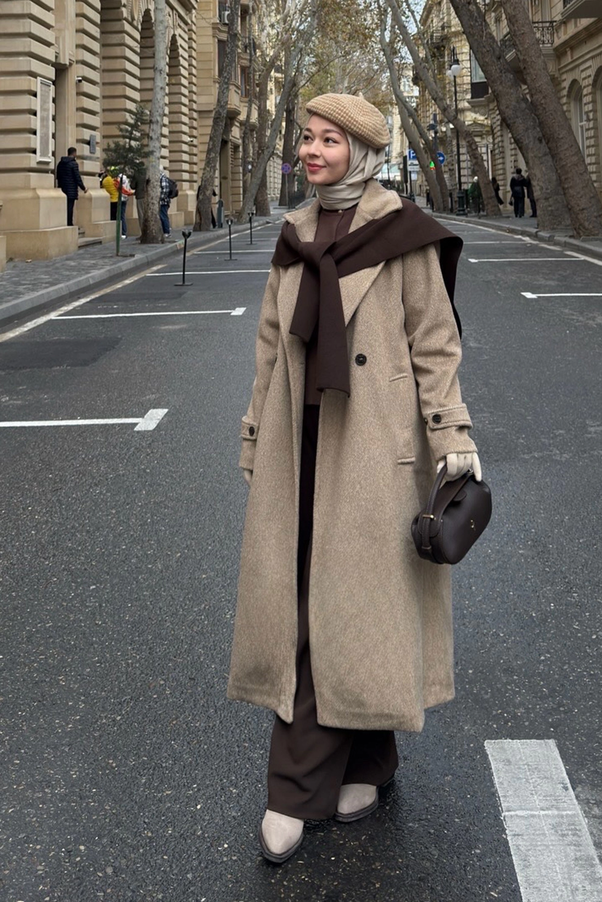 Qanu Elite Kaban Vizon - Tesettür Giyim