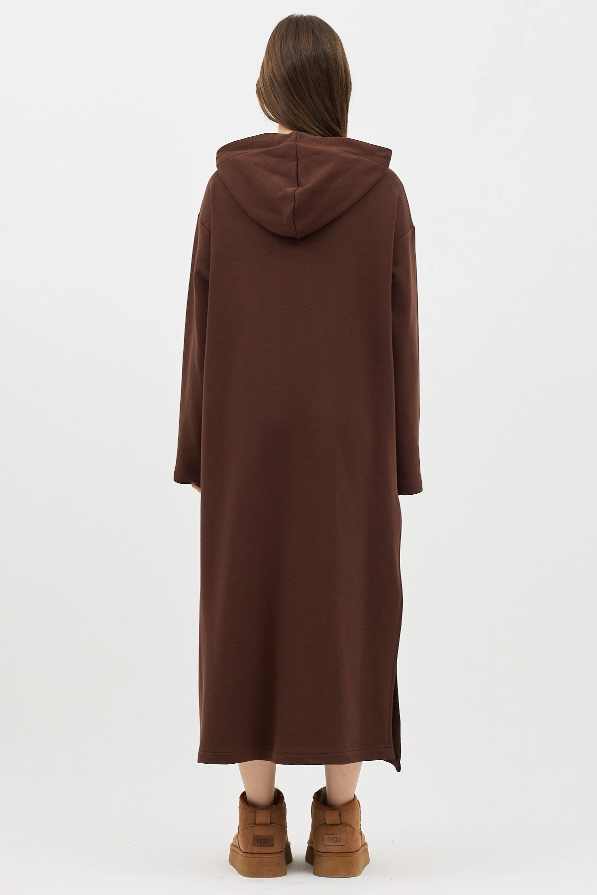 Qanu Fermuarlı Sweatshirt Kahverengi - Tesettür Giyim