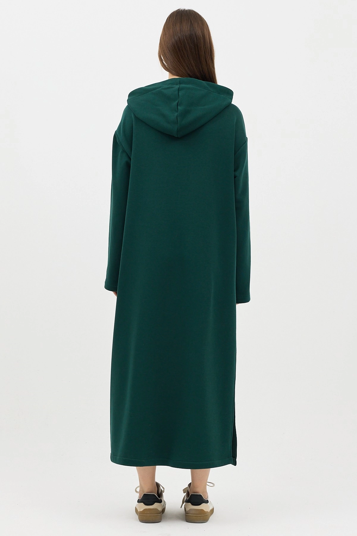 Qanu Fermuarlı Sweatshirt Yeşil - Tesettür Giyim