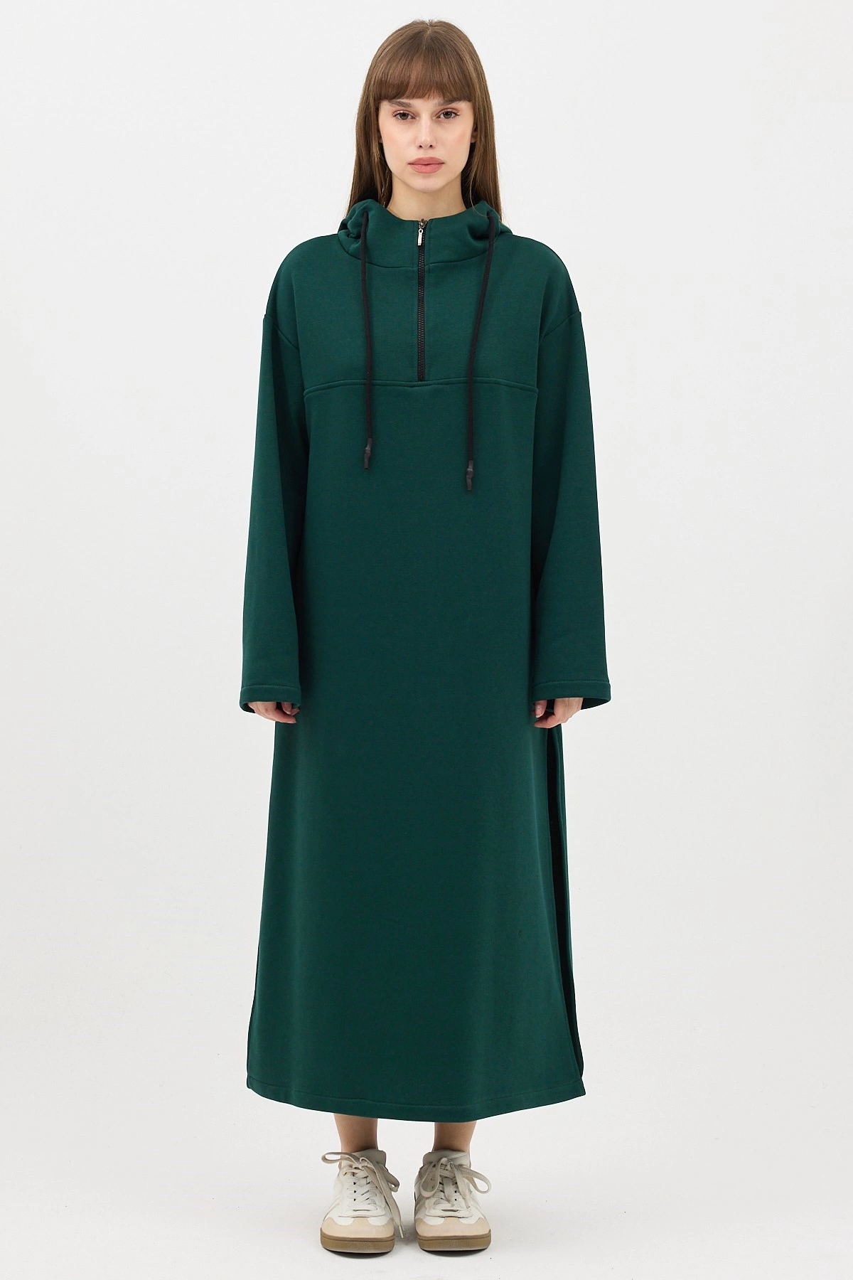 Qanu Fermuarlı Sweatshirt Yeşil