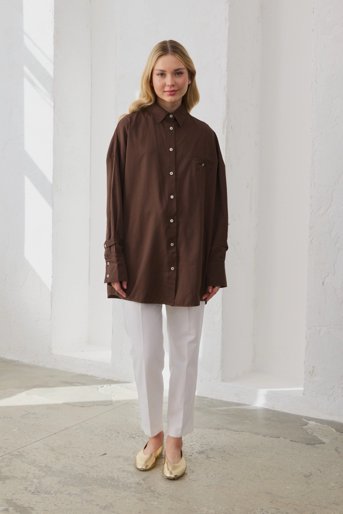 Qanu Frezya Gömlek Kahverengi