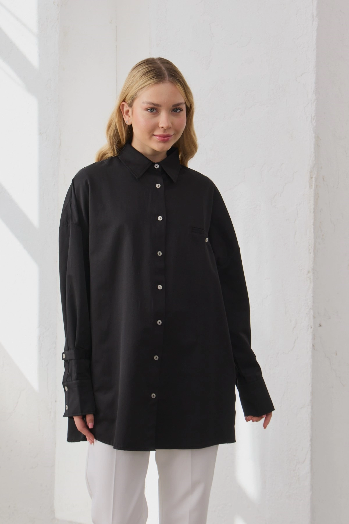 Qanu Frezya Gömlek Siyah