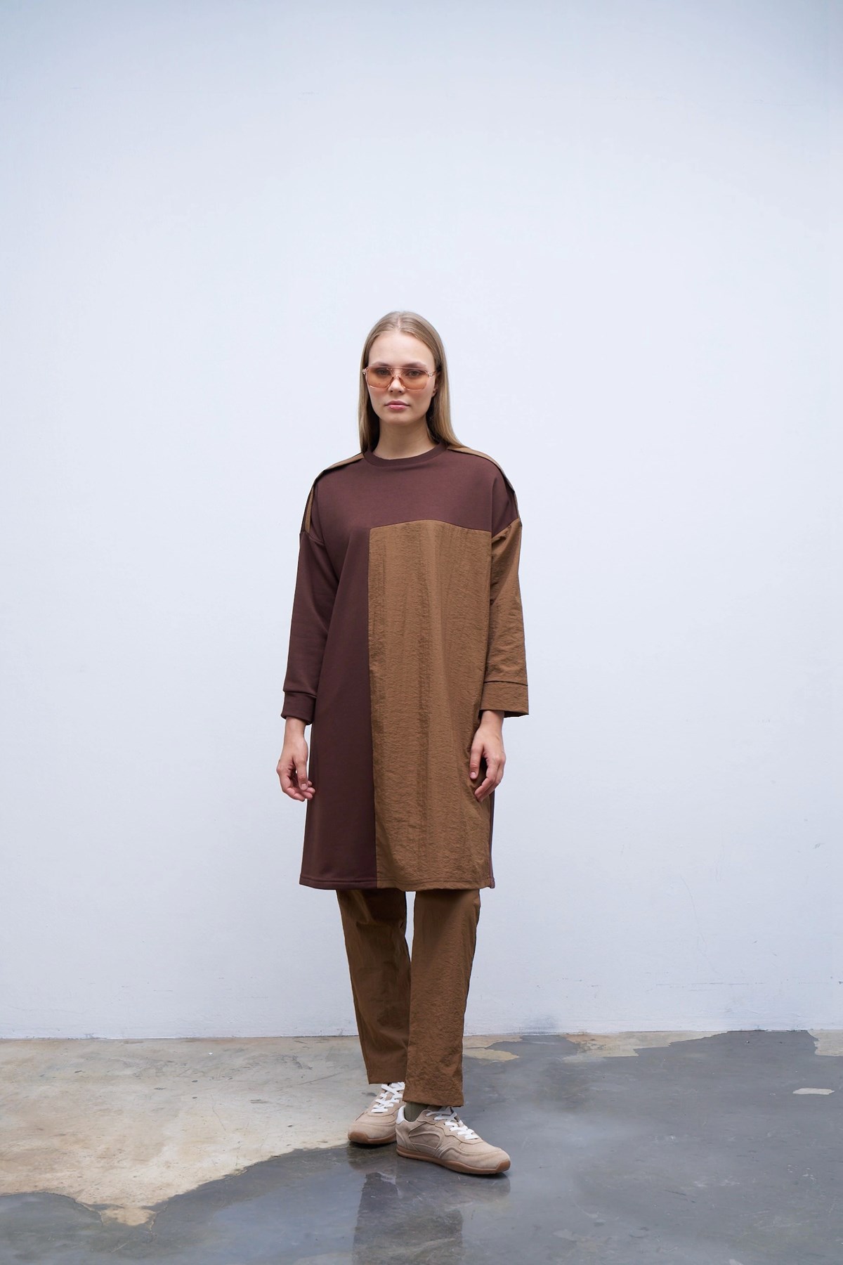 Qanu Garnili Sweatshirt Kahverengi 