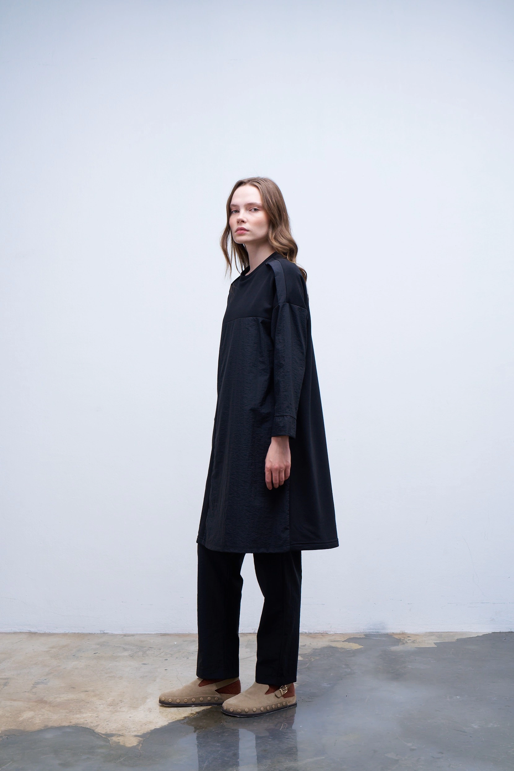 Qanu Garnili Sweatshirt Siyah 