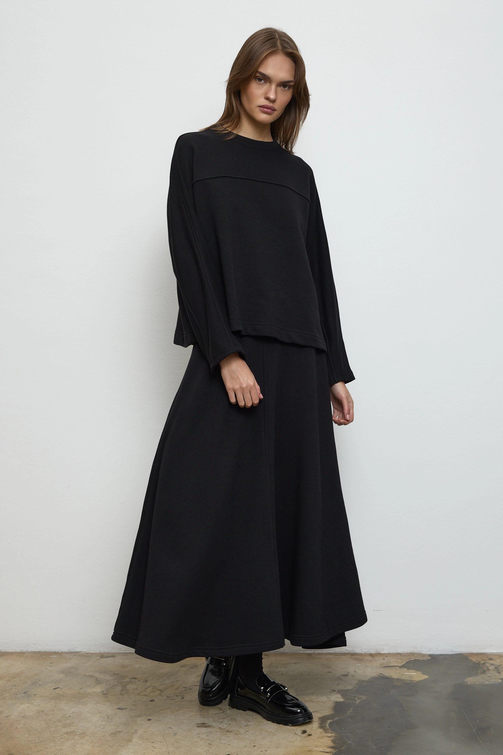 Qanu Jasmin Etekli Takım Siyah