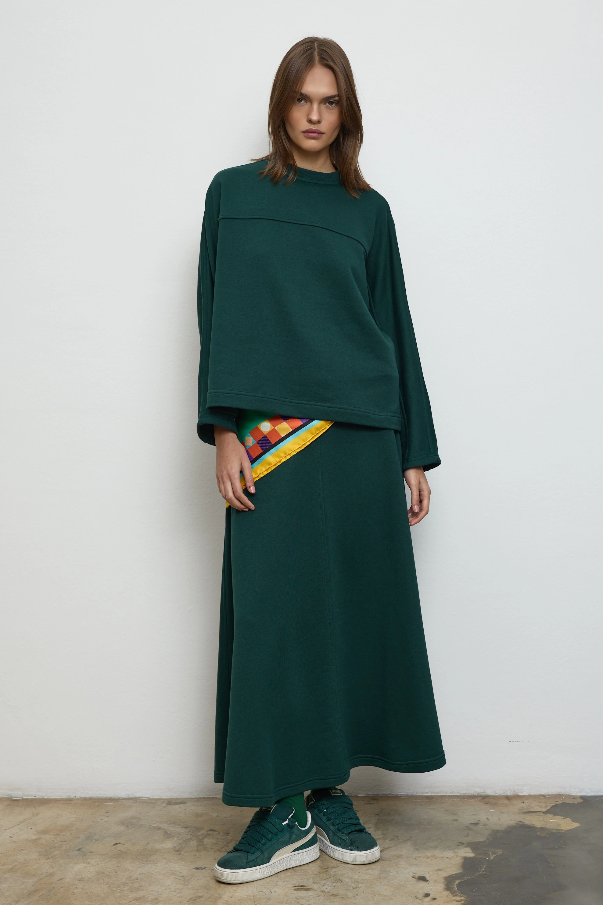 Qanu Jasmin Etekli Takım Yeşil