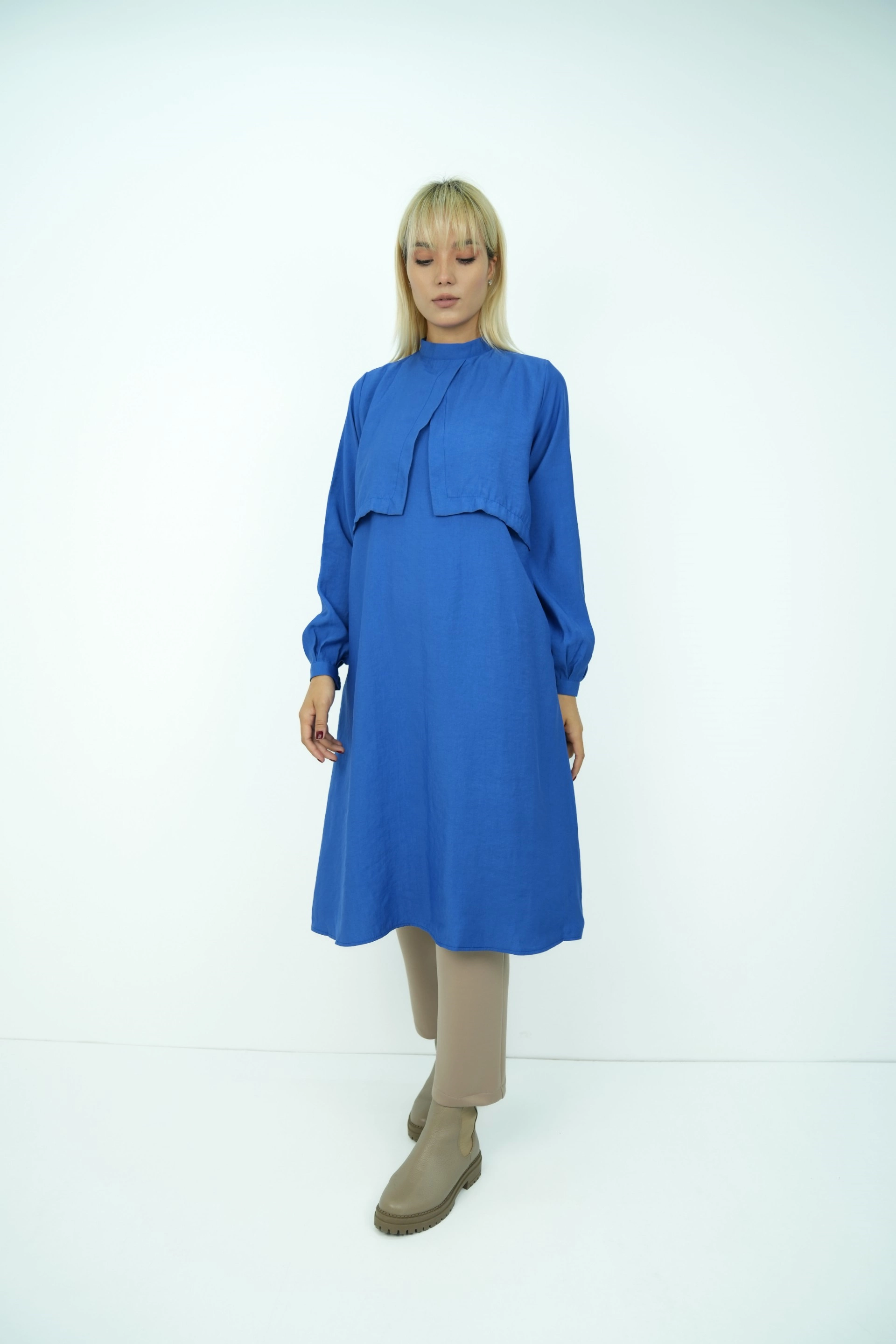 Qanu Kalın Modal Tunik Mavi 