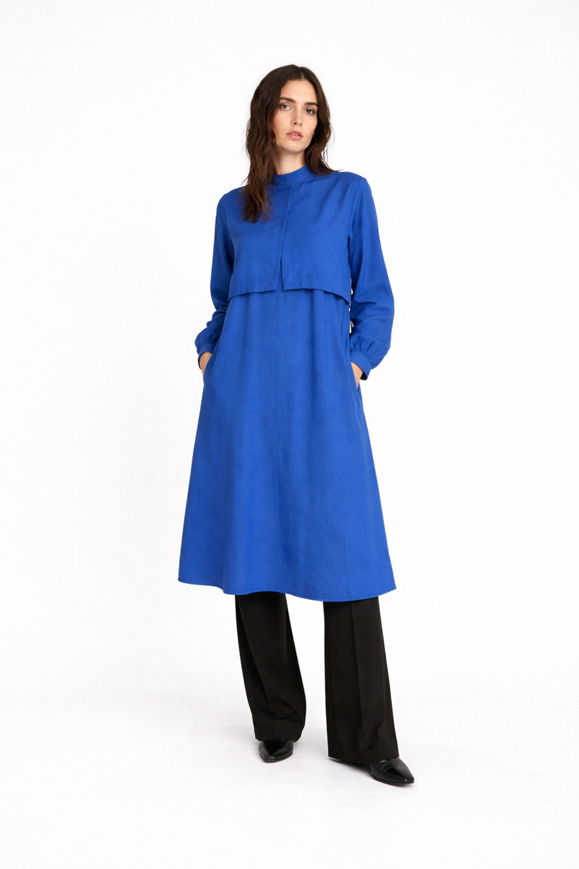 Qanu Kalın Modal Tunik Mavi 