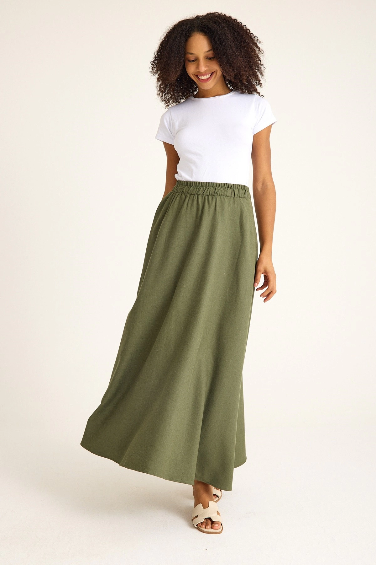 Qanu Keten Etek Yeşil 