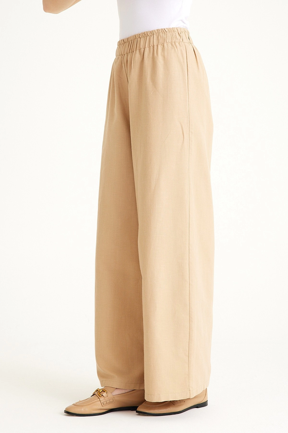 Qanu Keten Pantolon Camel 