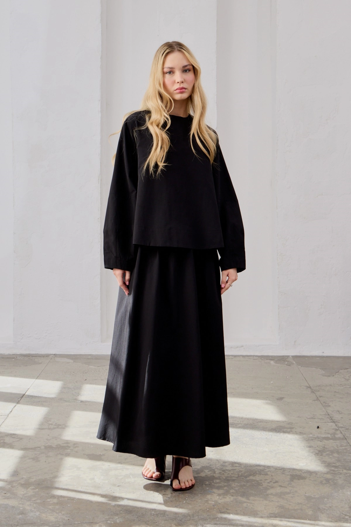 Qanu Leon Etekli Takım Siyah