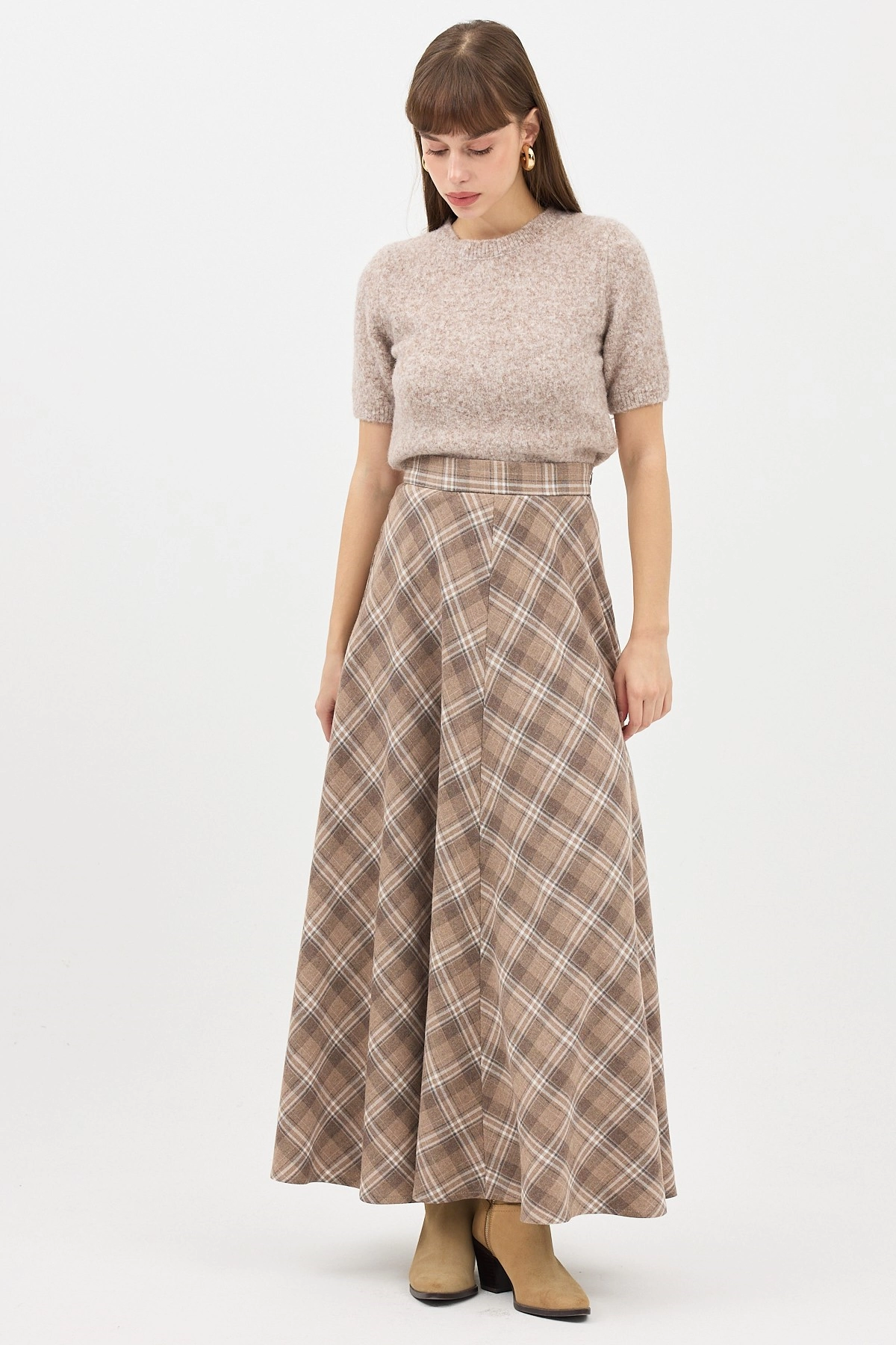 Qanu Leydi Ekose Etek Vizon