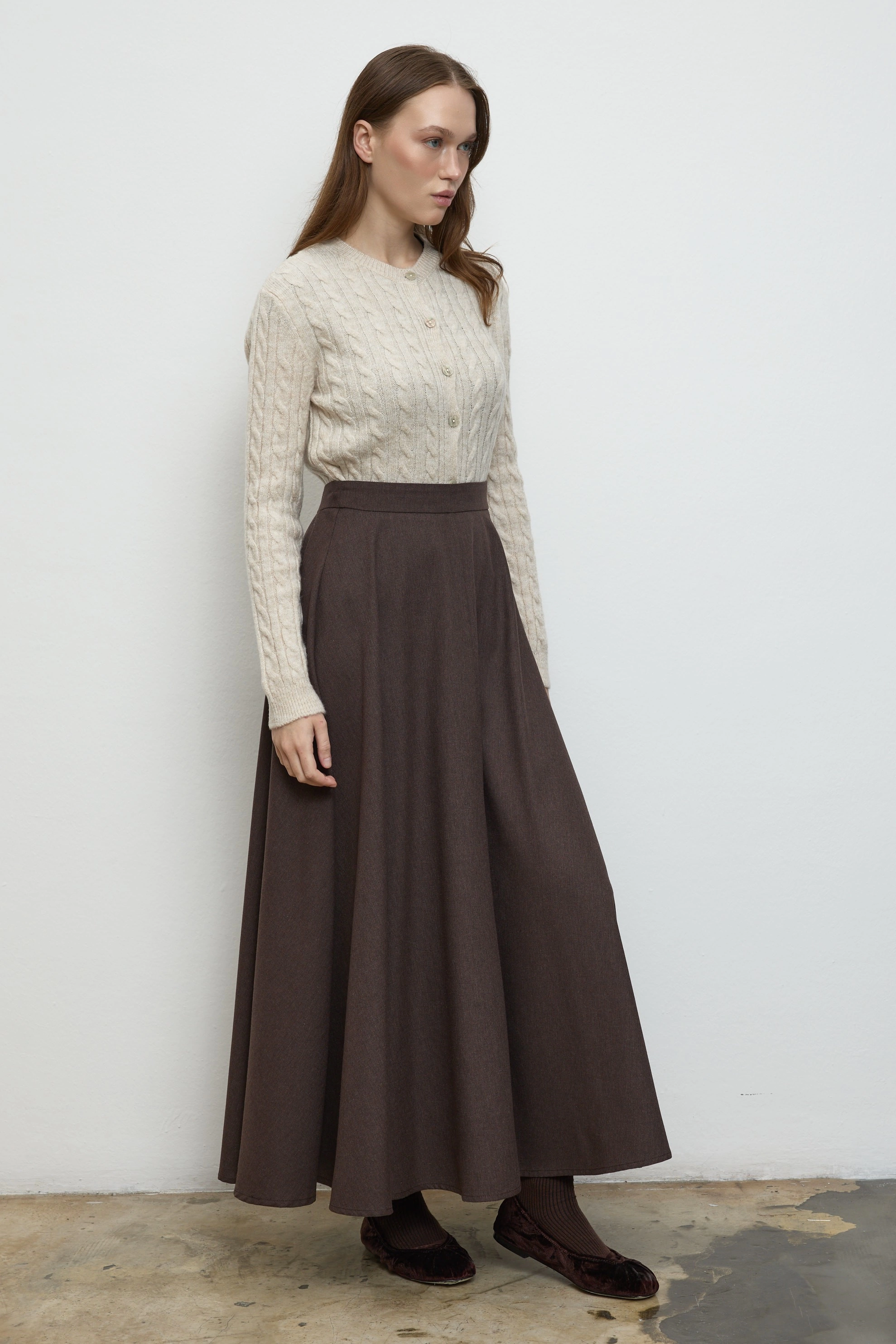 Qanu Leydi Etek Kahverengi