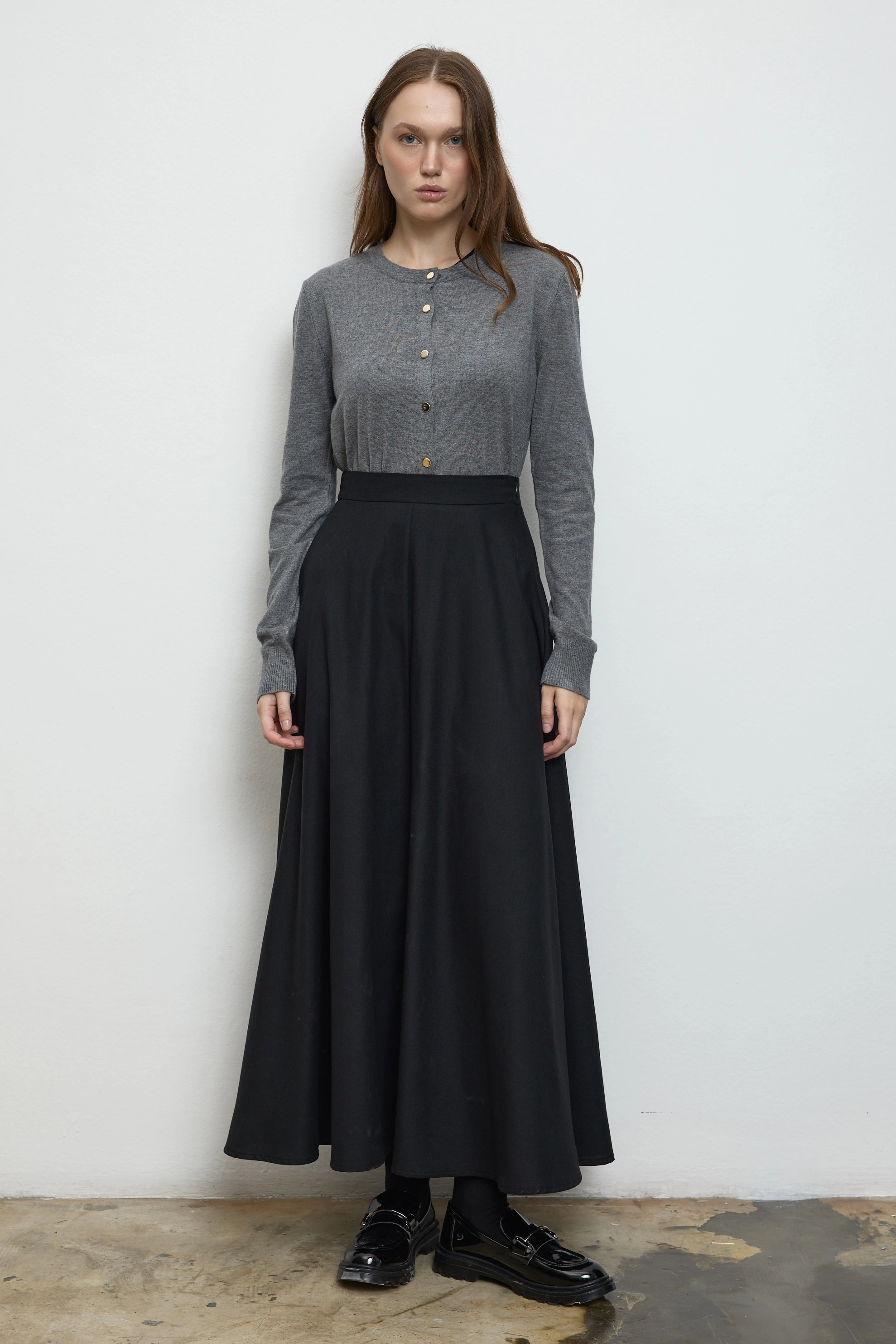 Qanu Leydi Etek Siyah - Tesettür Giyim