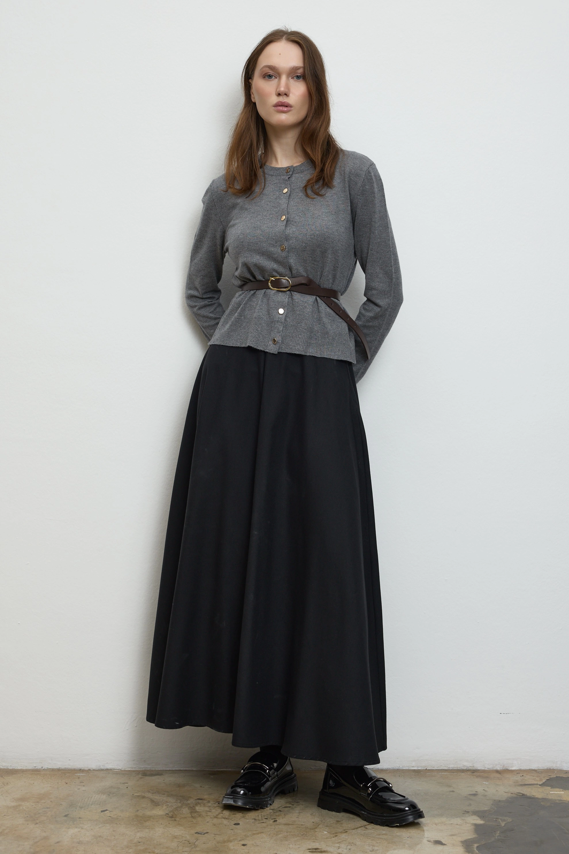 Qanu Leydi Etek Siyah - Tesettür Giyim