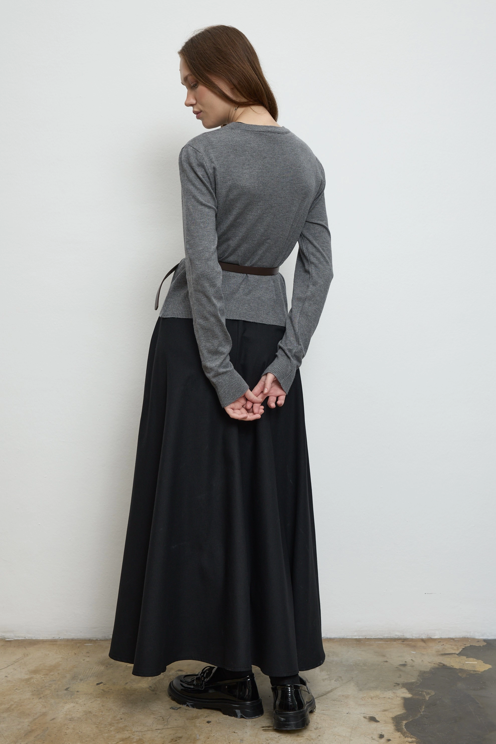 Qanu Leydi Etek Siyah - Tesettür Giyim