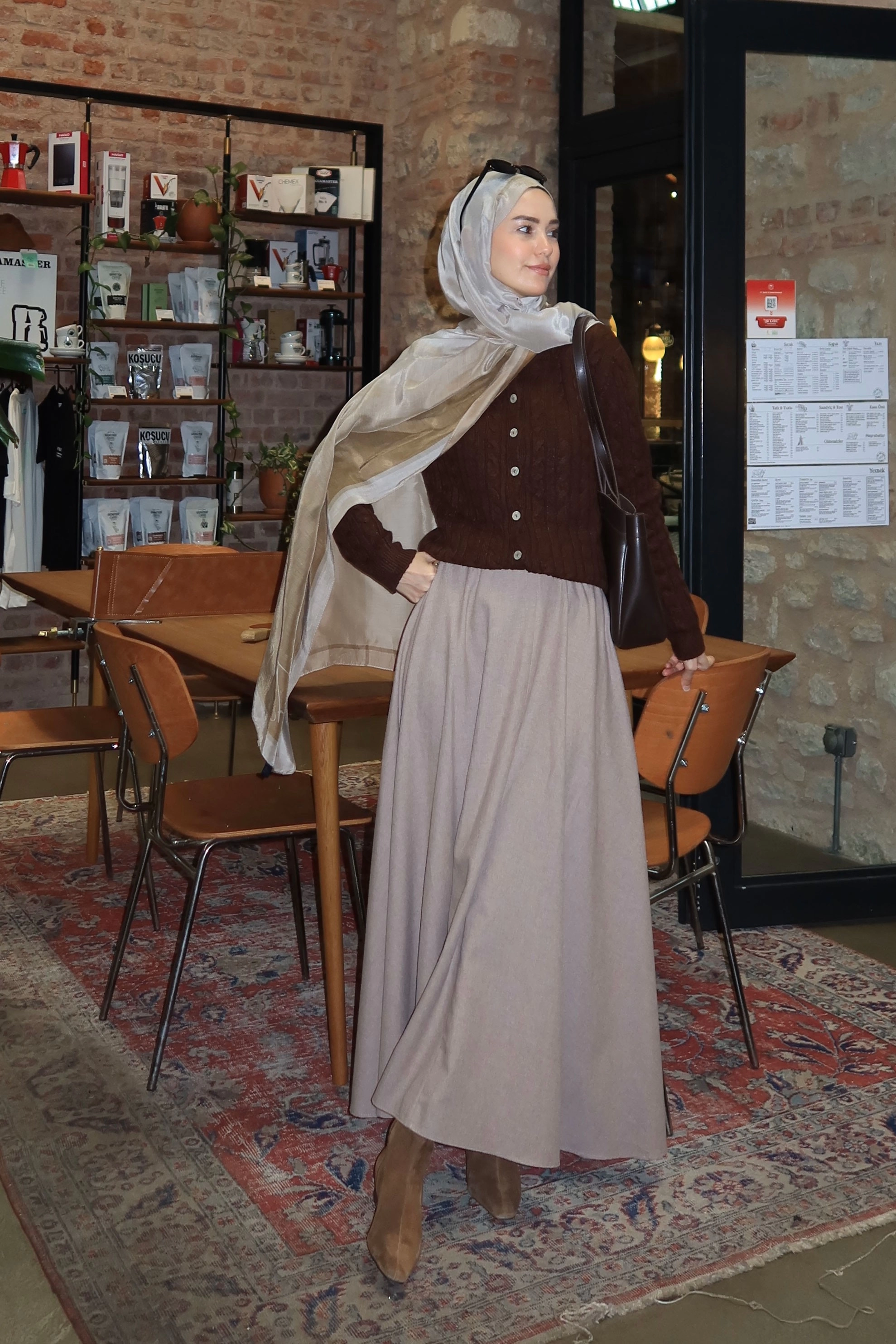 Qanu Leydi Etek Vizon  - Tesettür Giyim