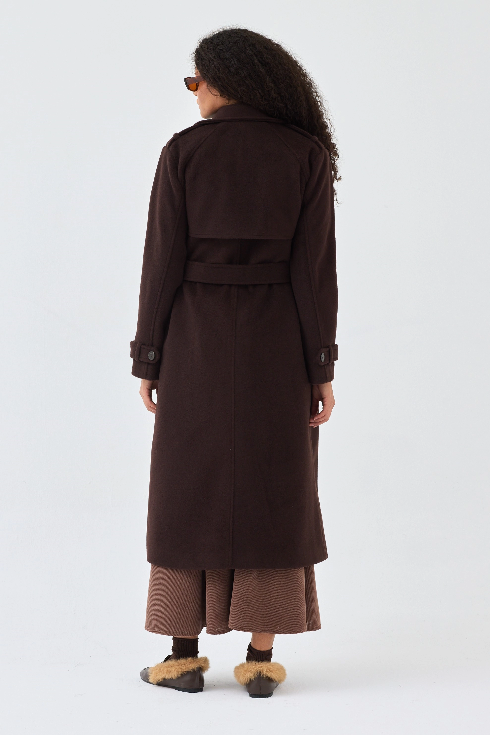 Qanu Lunaris Kaban Kahverengi - Tesettür Giyim