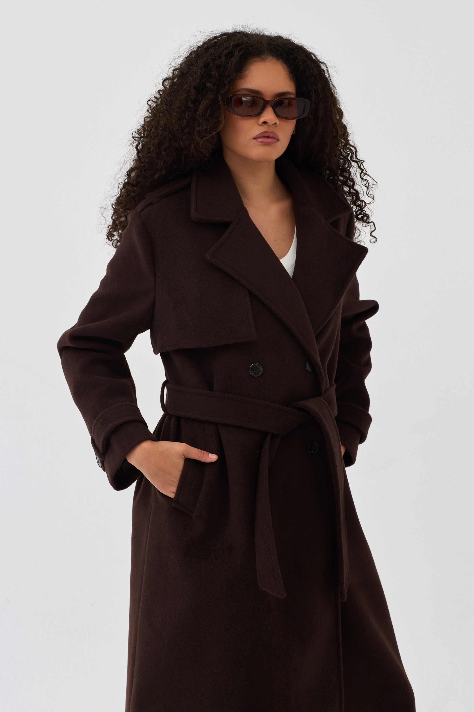 Qanu Lunaris Kaban Kahverengi - Tesettür Giyim