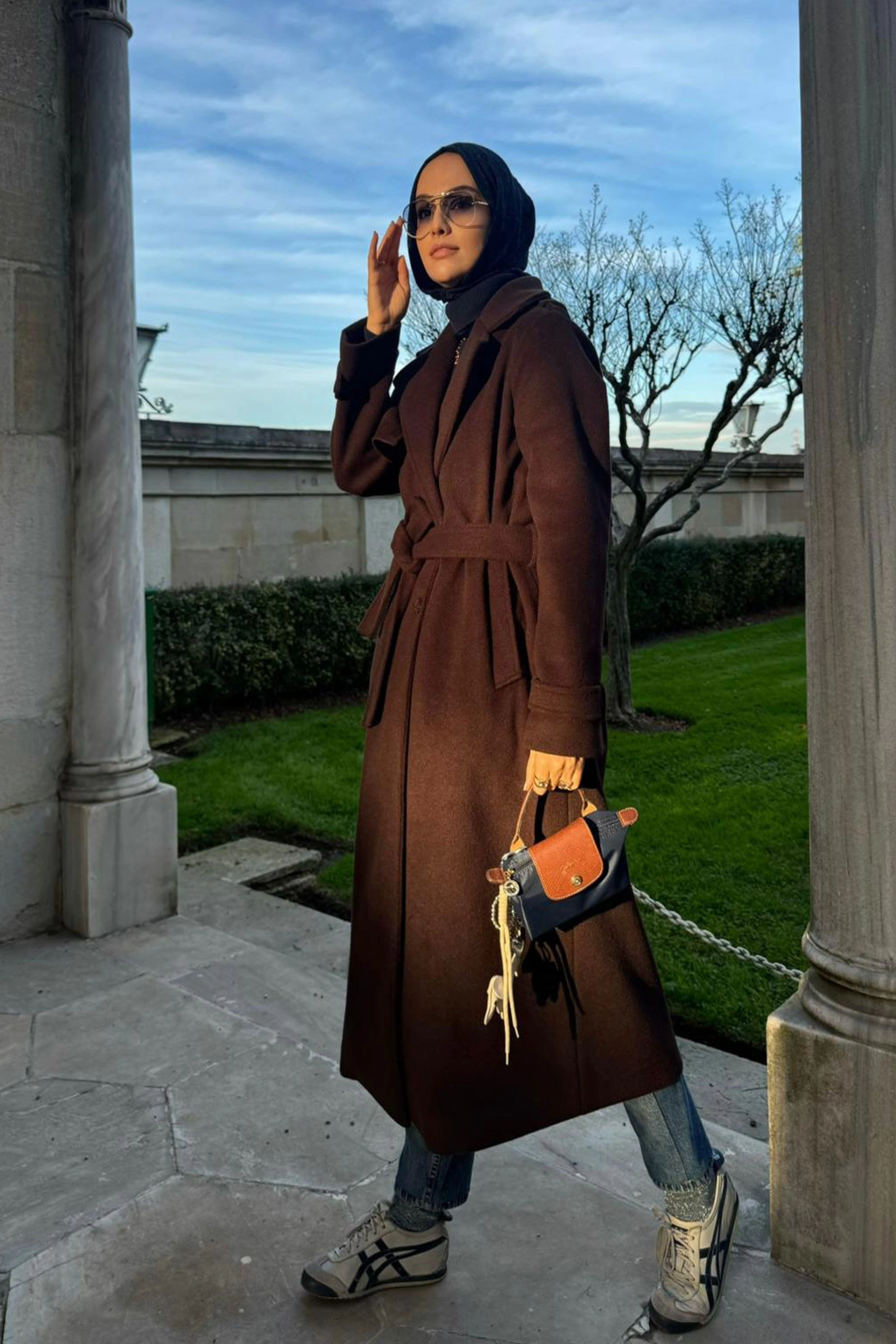 Qanu Lunaris Kaban Kahverengi - Tesettür Giyim