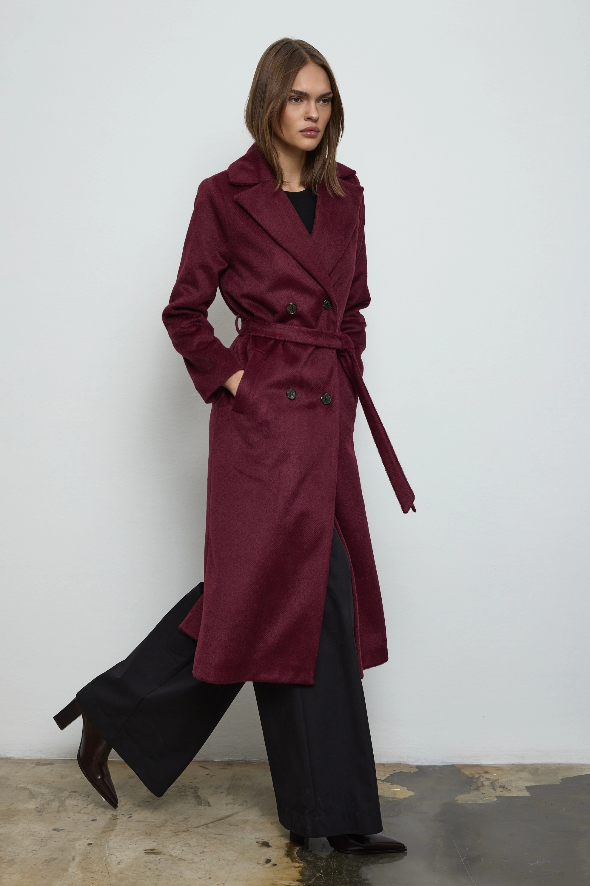 Qanu Lune Kaşe Kaban Bordo