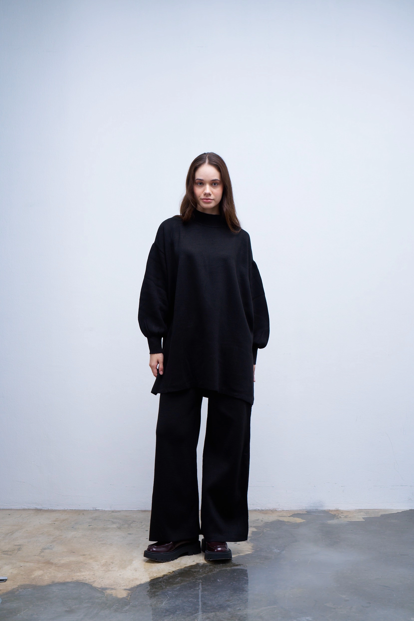 Qanu Manolya Triko Takım Siyah