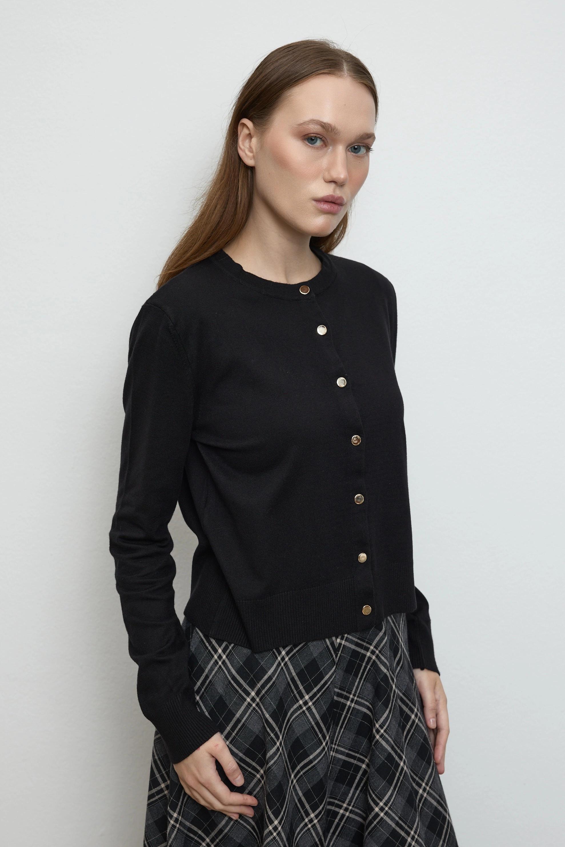 Qanu Mina Hırka Siyah